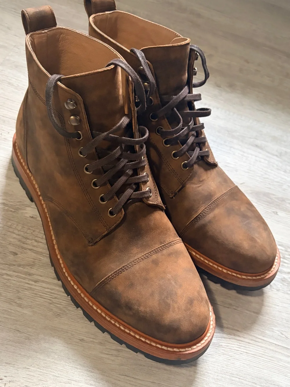 Taylor Stitch Moto Boots with Black Vibram Soles